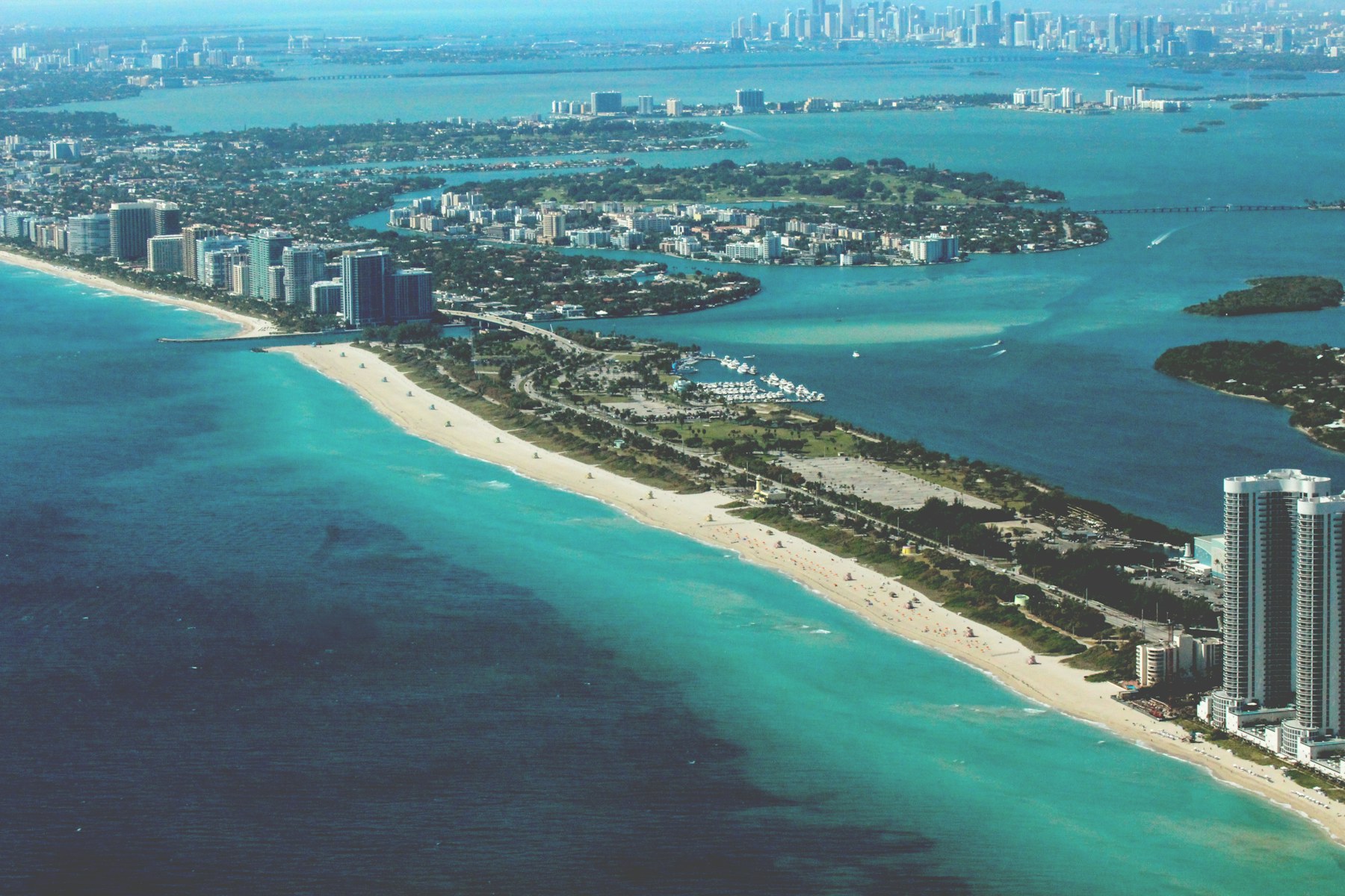 Miami Beach coastline and Biscayne Bay