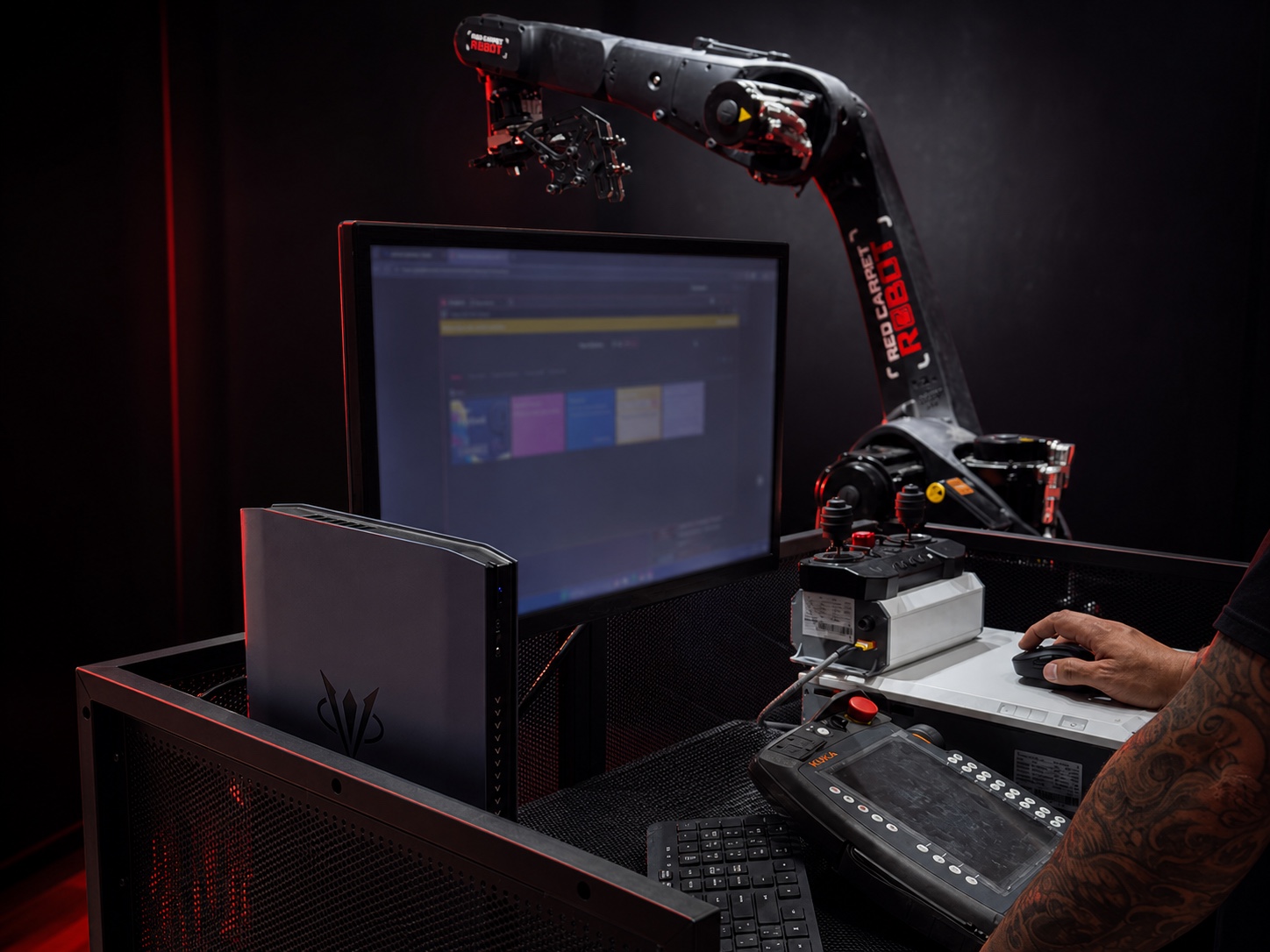 Red Carpet Robot operator programming a glambot camera move
